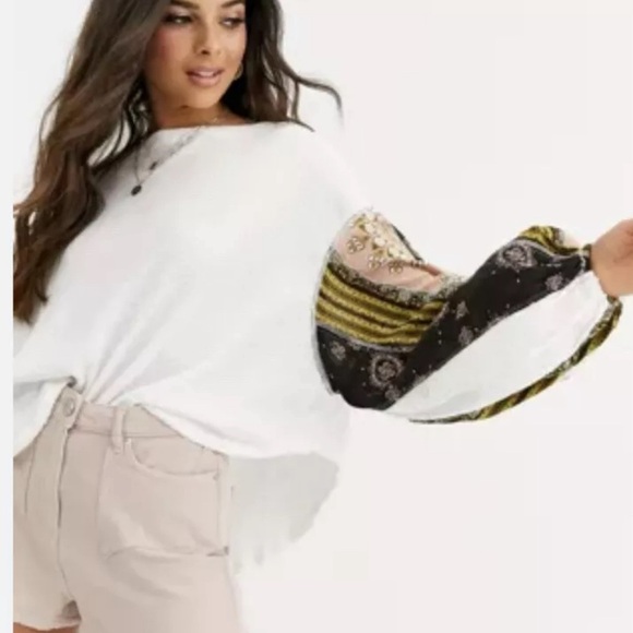 Free People Blossom Paisley Balloon Sleeve Therm - Picture 3 of 16